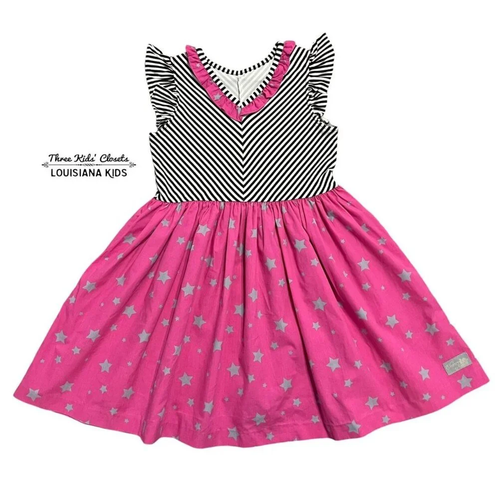 Eleanor Rose 7-8Y Magenta Stars Harper Dress